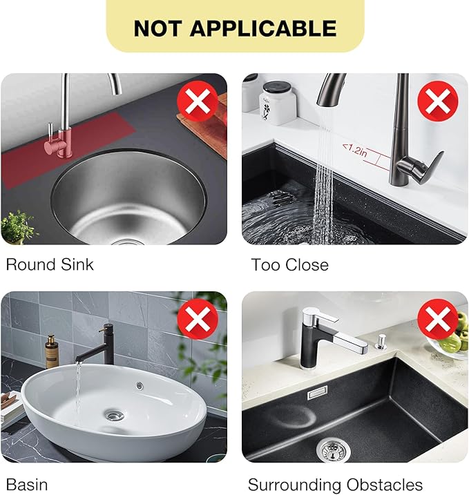 Faucet Mat for Kitchen Sink – Adjustable Silicone Sink Splash Guard