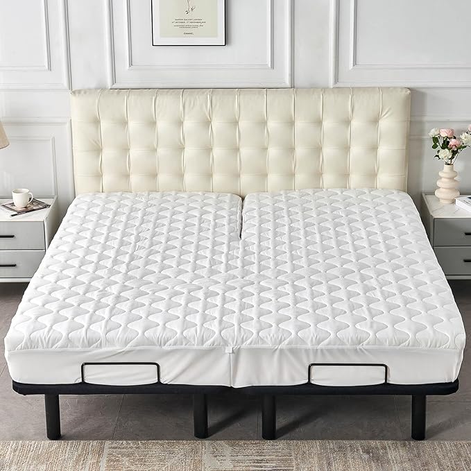 Quilted Waterproof Split Top California King Mattress Protector Pad