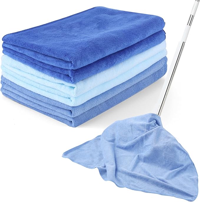 6 Pack Extra Large Microfiber Cleaning Cloths 20"x30", Lint-Free Reusable Towels