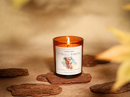 Pitbull Gifts & Decor, Pitbull Gifts for Women, Dog Farts Candle - Lavender & Eucalyptus, Crafted by Natural Soy Wax & Natural Essential Oils