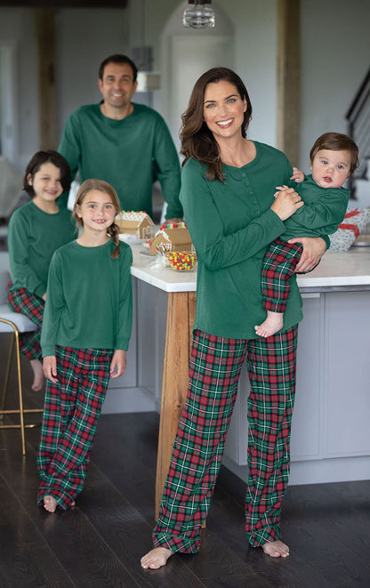 PajamaGram Christmas Pajamas For Family, Red & Green Plaid, Pets LG