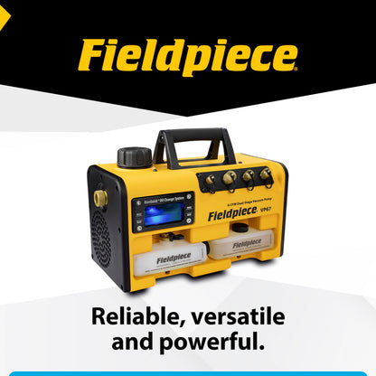 Fieldpiece VP67 Vacuum Pump – 6 CFM, 1/2 HP DC Motor, RunQuick Oil Change System – Portable - Professional HVAC Tool - A2L Compatible