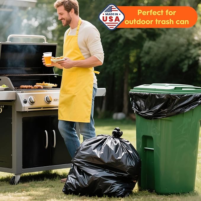 Delxo 55-60 Gallon Trash Bags, Durable & Puncture-Resistant Plastic Bolsas para