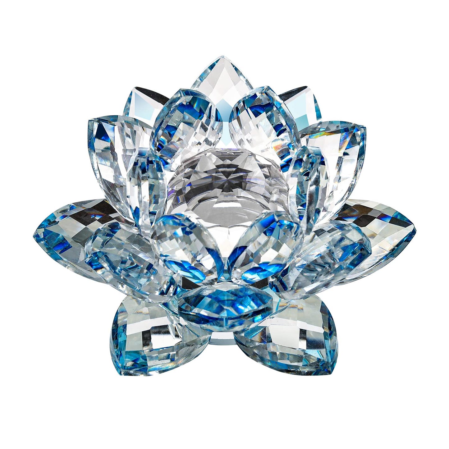 JATYFING 3Inch Crystal Lotus Flower, Blue
