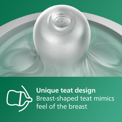 Philips Avent Natural Response Glass Baby Bottles 8oz/240 ml with Medium Flow Teats (Flow 3), 2 Pack, SCY933/02