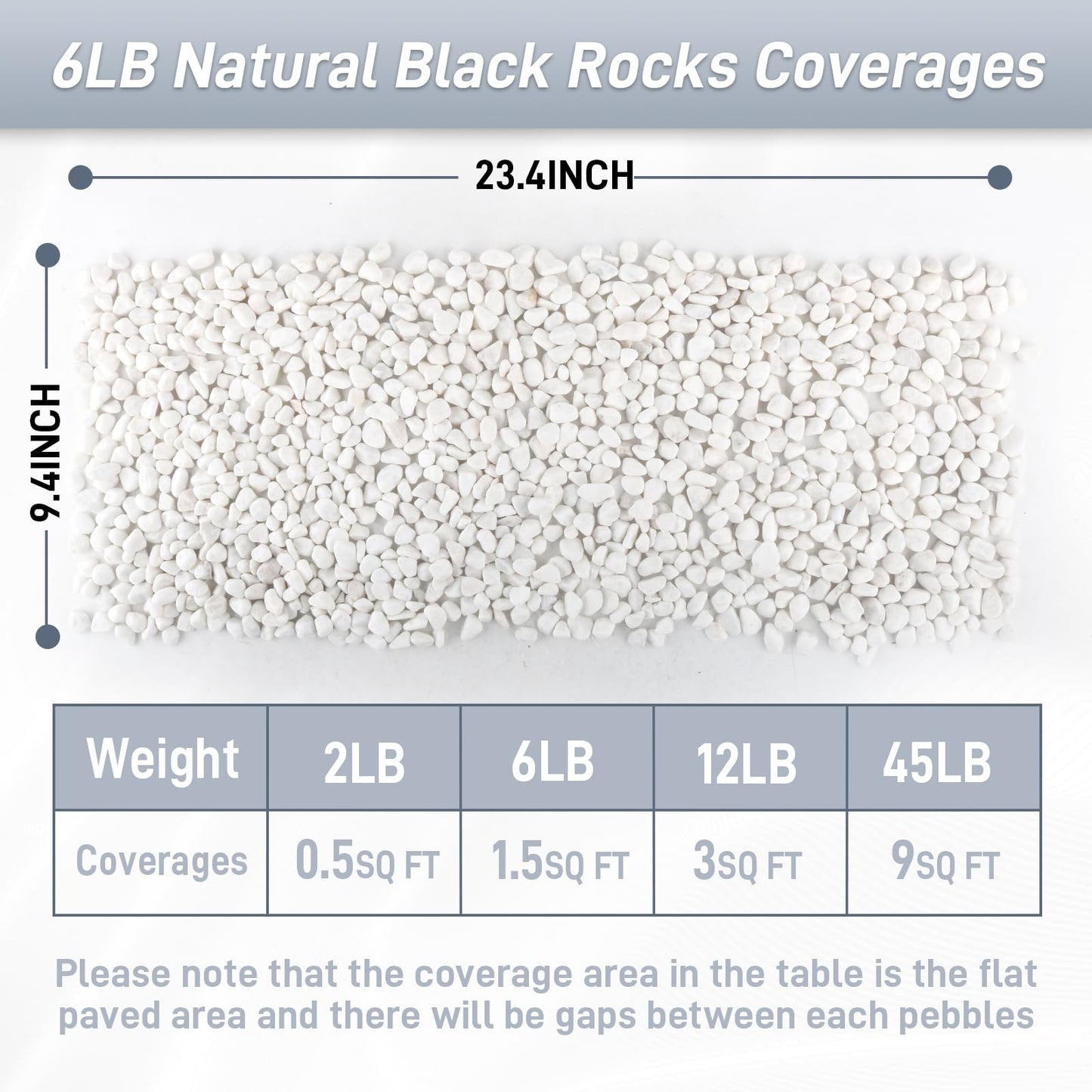 Mulctun 6Lb White Rocks for Plants, 1/4"-3/4" White Pebbles, Decorative Stones for Vases, Small Aquarium Gravel for Fish Tank Garden Rocks for Potted Plants & Home Decor