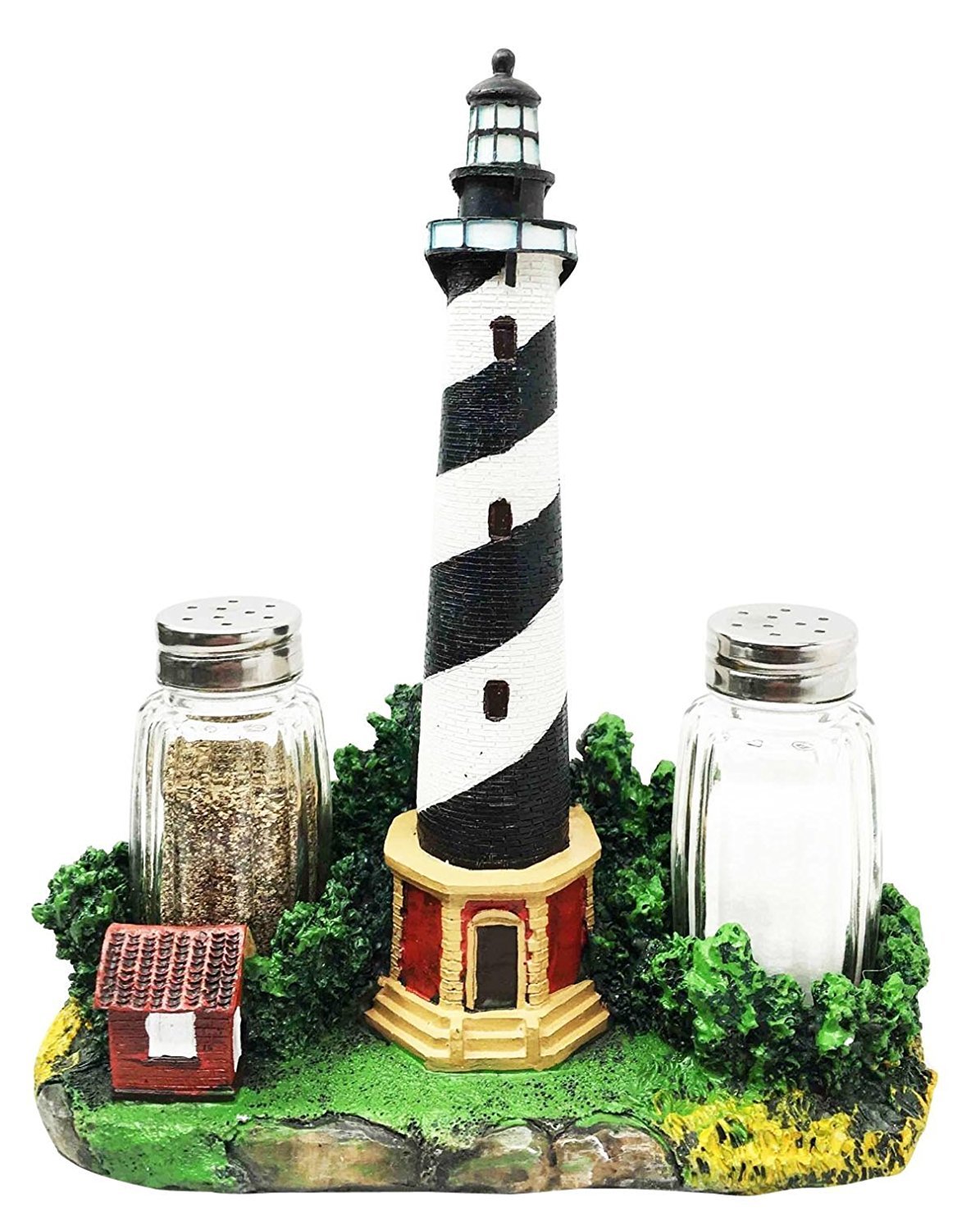 Nautical Coastal Beacon Lighthouse of Cape Hatteras Salt Pepper Shaker Holder Figurine For Navigators Sea Lovers Dining Table Centerpiece