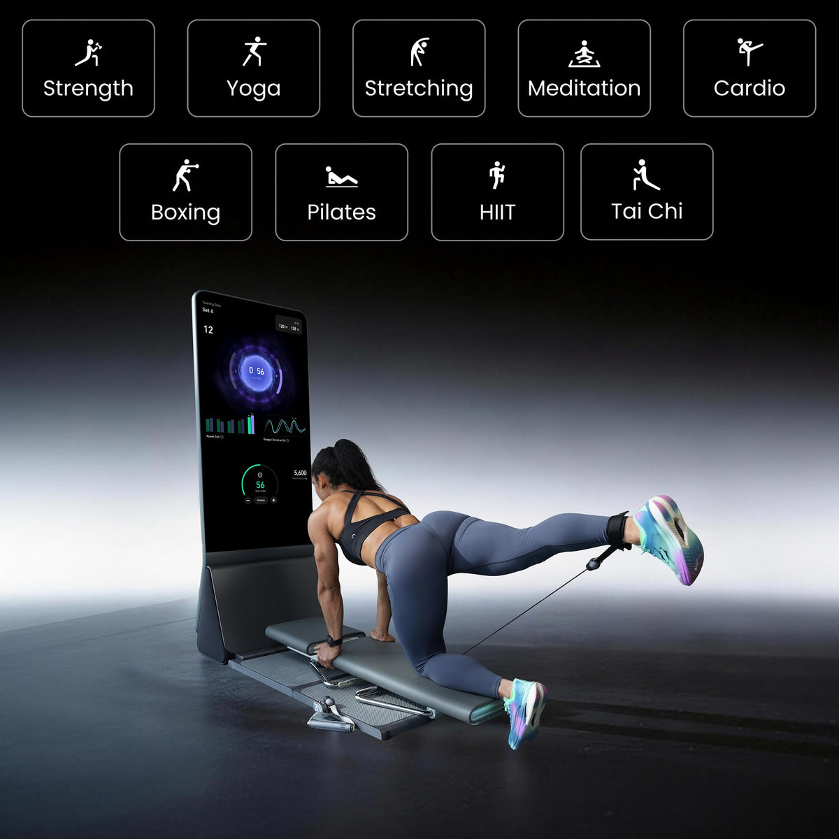 AEKE Smart Home Gym System- Fitness Mirror K1: AI-Powered All-in-One Fitness Machine for Full-Body Strength Training and Personalized Workouts