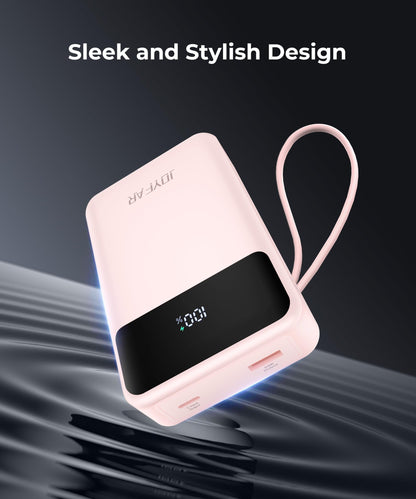 Portable-Charger-Power-Bank Travel Essentials Battery Pack USB C 30000mAh Built in Cable 22.5W Phone Fast Charging Powerbank Compatible with iPhone 16 15 14 13 12 11 iPad Samsung Google Xiaomi