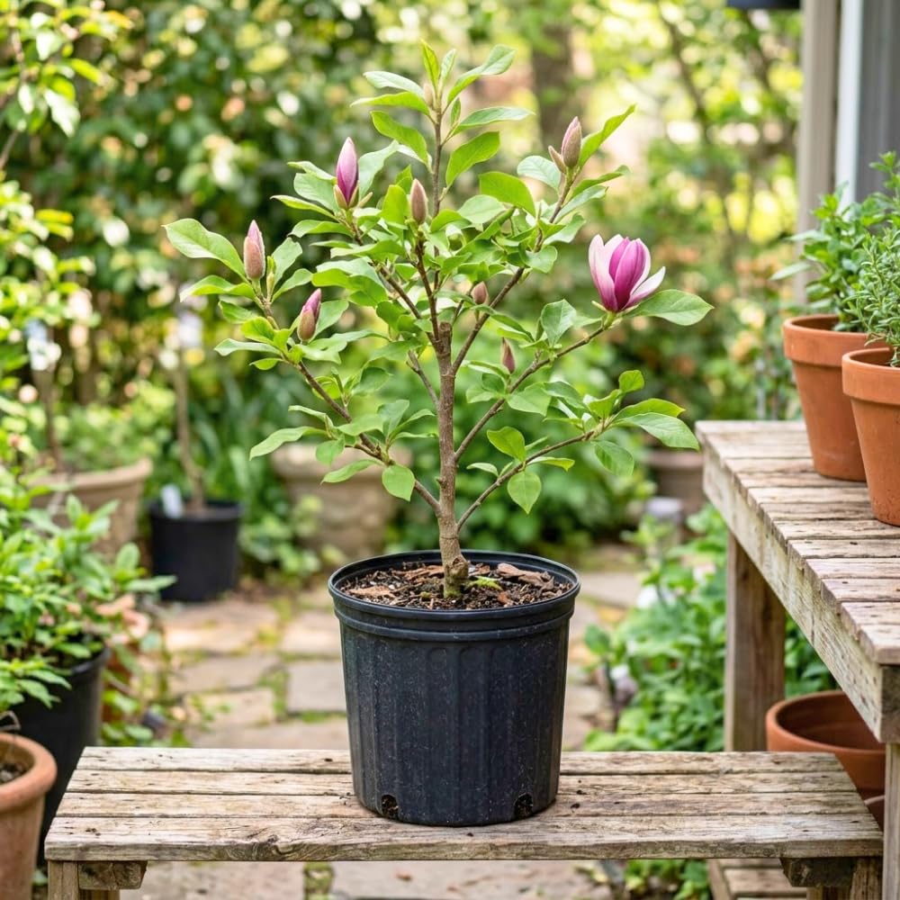Jane Magnolia Tree Live Plant, 2-3' Tall in 3 Gallon Pot, Hardy Fragrant Flowering Magnolia Plants for Outdoor Gardening, No Ship to CA