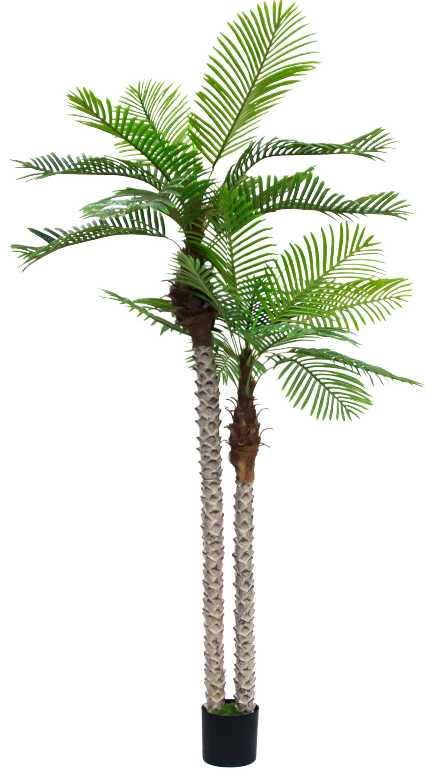 Haispring 8FT Artificial Palm Tree with Realistic Bark & Leaves, UV Resistant Faux Indoor Outdoor Palm Plant for Home, Office, Yard, Patio, and Living Room Decor (96 Inches)