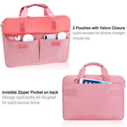 LANDICI Laptop Bag Case 15 15.6 Inch, Waterproof Computer Sleeve Cover with Shoulder Strap, Slim Briefcase for MacBook Pro 15/16 M3 M2 M1, MacBook Air 15,15-16" HP Lenovo Dell Asus Acer for Women,Pink