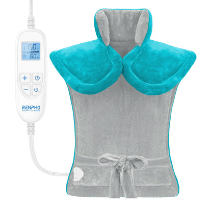 RENPHO Electric Heating Pad for Back Pain Relief, Birthday Christmas Gifts for Women Men Mom Dad Elderly, FSA Eligible Items Only List, Large Heat Pad for Neck Shoulders, 24"x33", ETL Certified, Gray