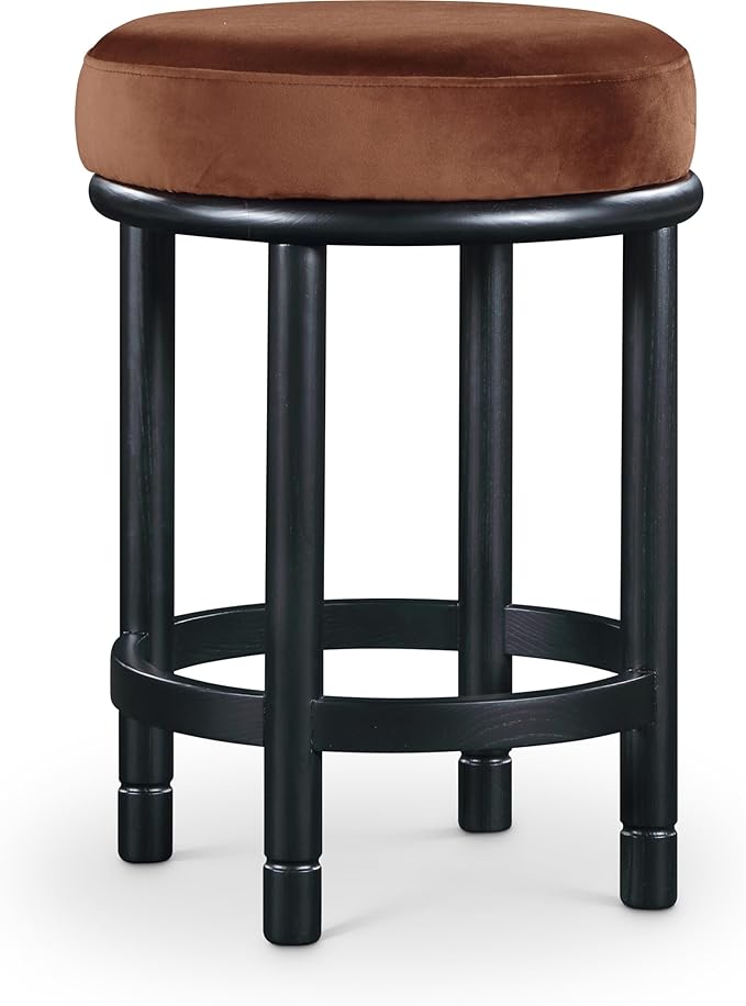 Meridian Furniture 977Cognac-C Monette Collection Art Deco Counter Stool