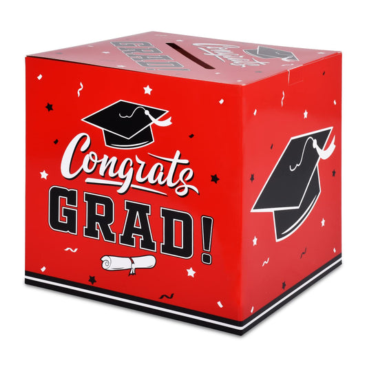 Gatherfun Graduation Decorations 2025 Grad Card Box for Gift Graduation Party Favors Decor Party Supplies Red