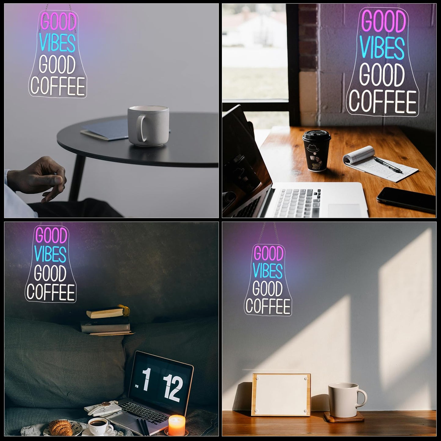 Horseneon Good Food Good Mood Neon LED Sign, Food Neon Signs for Wall Decor, Good Food Good Mood Neon Light with USB Powered for Snack Shop, Restaurant, Fast Food