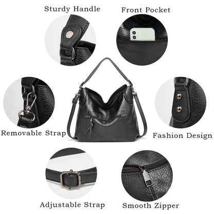 Gladdon Hobo Bags for Women Large Capacity Handbags Bags Ladies Tote Bags Leather Crossbody Shoulder Bags with Small Purse Set 2PCS