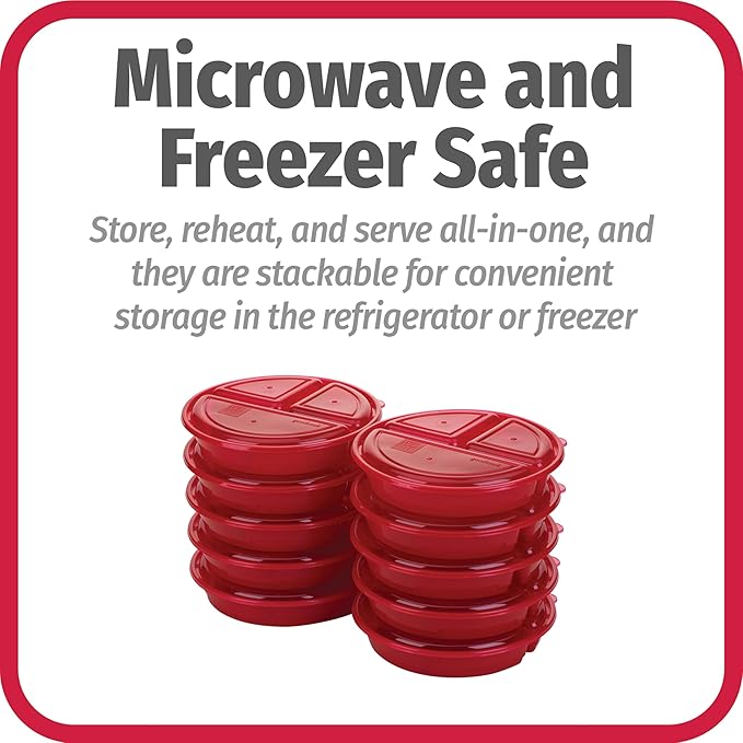 GoodCook Meal Prep Containers Set Microwave & Dishwasher-Safe Round Food