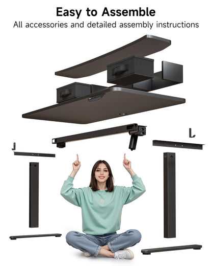 BIZUM Standing Desk with 2 Drawers Computer Desk-Stand up Desk Home Office Gaming Memory Desks C-Clamp Mount Compatible, 48x24 Inch Black