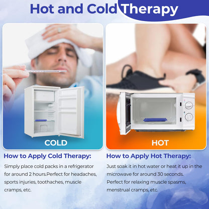 Ice Packs for Injuries 14" X 11": Ohuhu 2 Pack Hot Cold Gel Ice Pack X-Large Reusable Ice Packs with Wrap Flexible Pain Relief for Shoulder Legs Knee Back Hip Aches Injury Muscle Pain-Blue