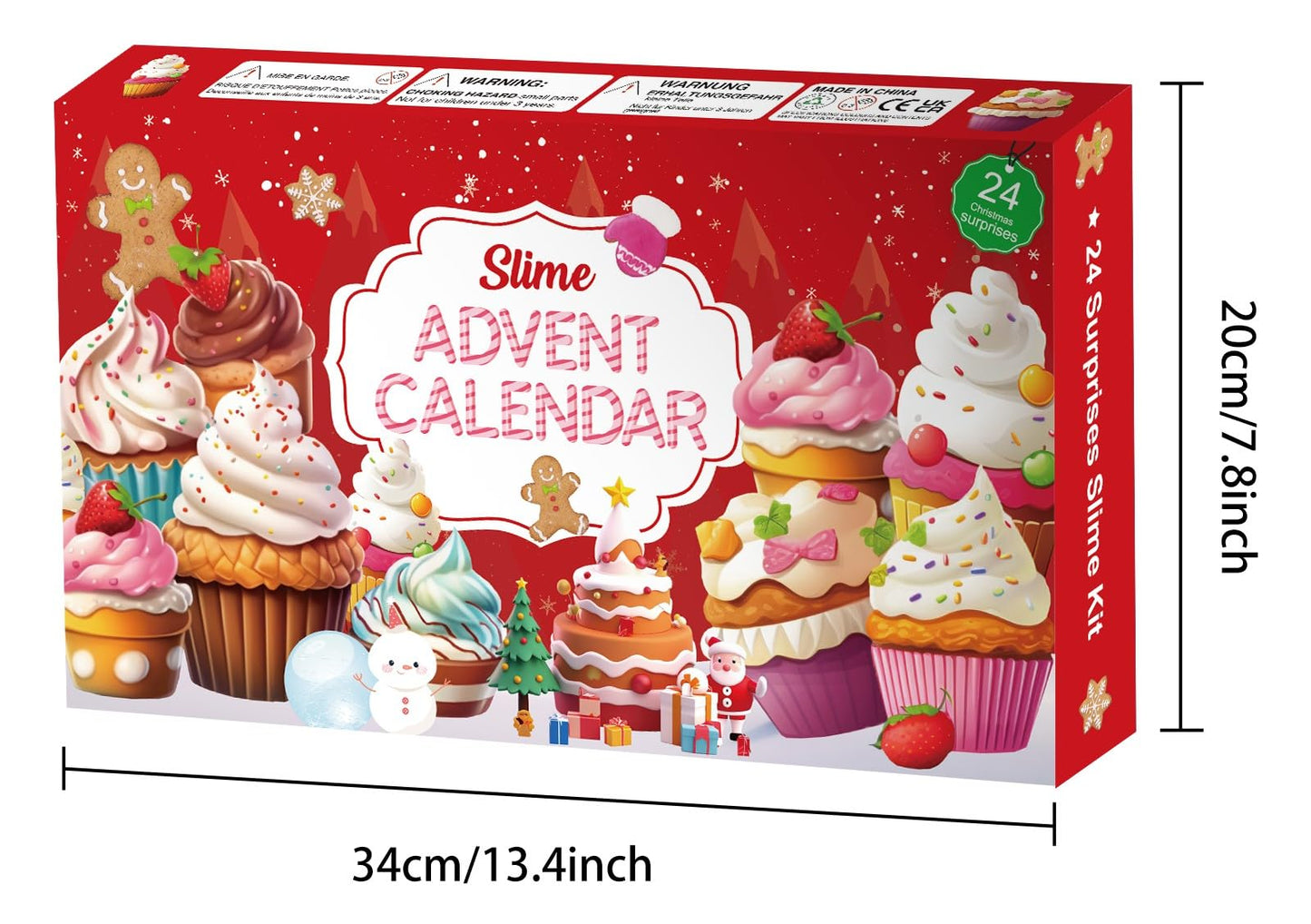 Slime Advent Calendar 2025, Christmas Countdown Calendars 24 Days of Surprises with Different Texture Fluffy Slime Kit Funny Gifts Toy for Toddler Kids Teens Girls 4 5 6 7 8 9 10 11 12 Year Old