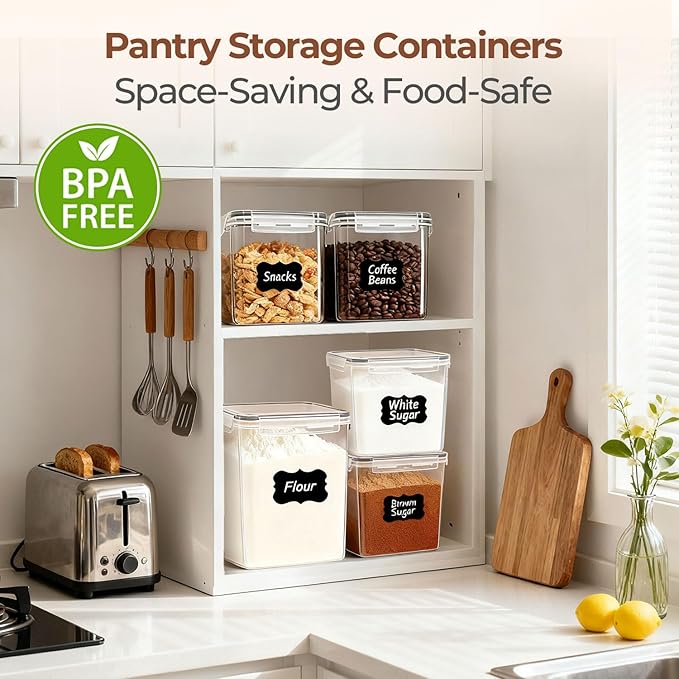ComSaf Flour Sugar Storage Containers Set of 3, Large Airtight Food Storage