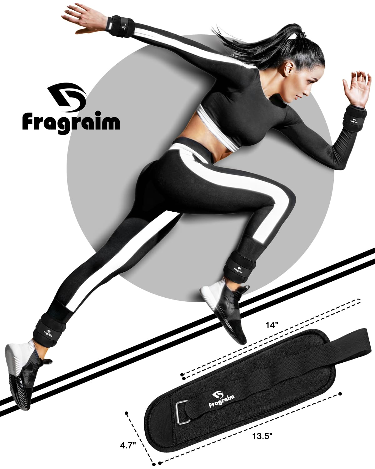 Ankle Weights, 3 Lbs X 2 Wrist Leg Arm Weights for Women and Men, Comfortable and Soft, Pretty Sturdy, Perfect for Dancing, Running, Walking, Fitness, Workout, Physical Therapy - Black
