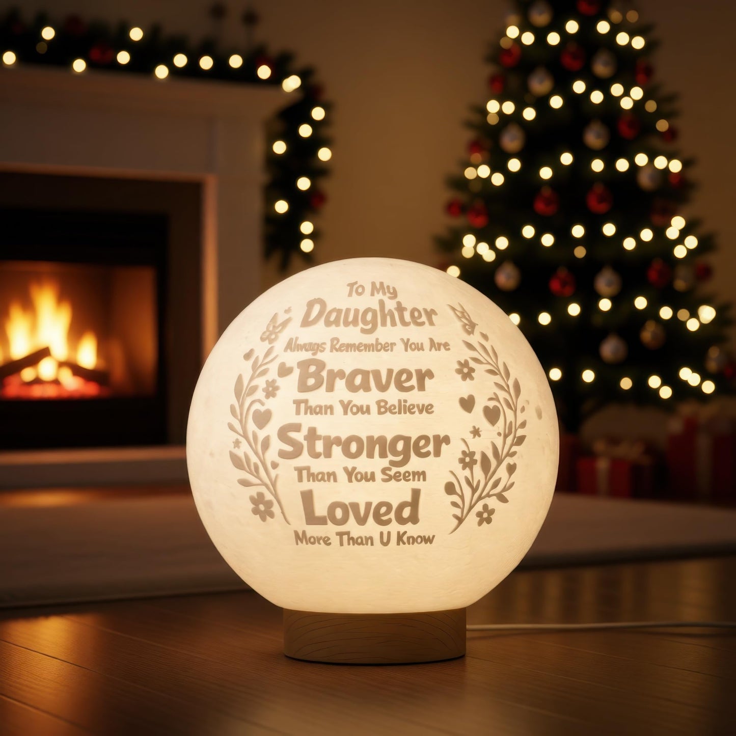 Funnytree Daughter Birthday Gift Moon Lamp Night Light - Home Nursery Room Bedroom Office Desk Decor, Gifts for Daughter Teens Girls