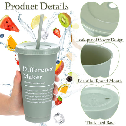 Marspark 20 Sets Difference Maker Gifts for Women Men, Employee Appreciation Gifts Bulk Inspirational Thank You Cup Motivational Notebooks with Pen for Team Teacher Coworker Office (Retro Color)