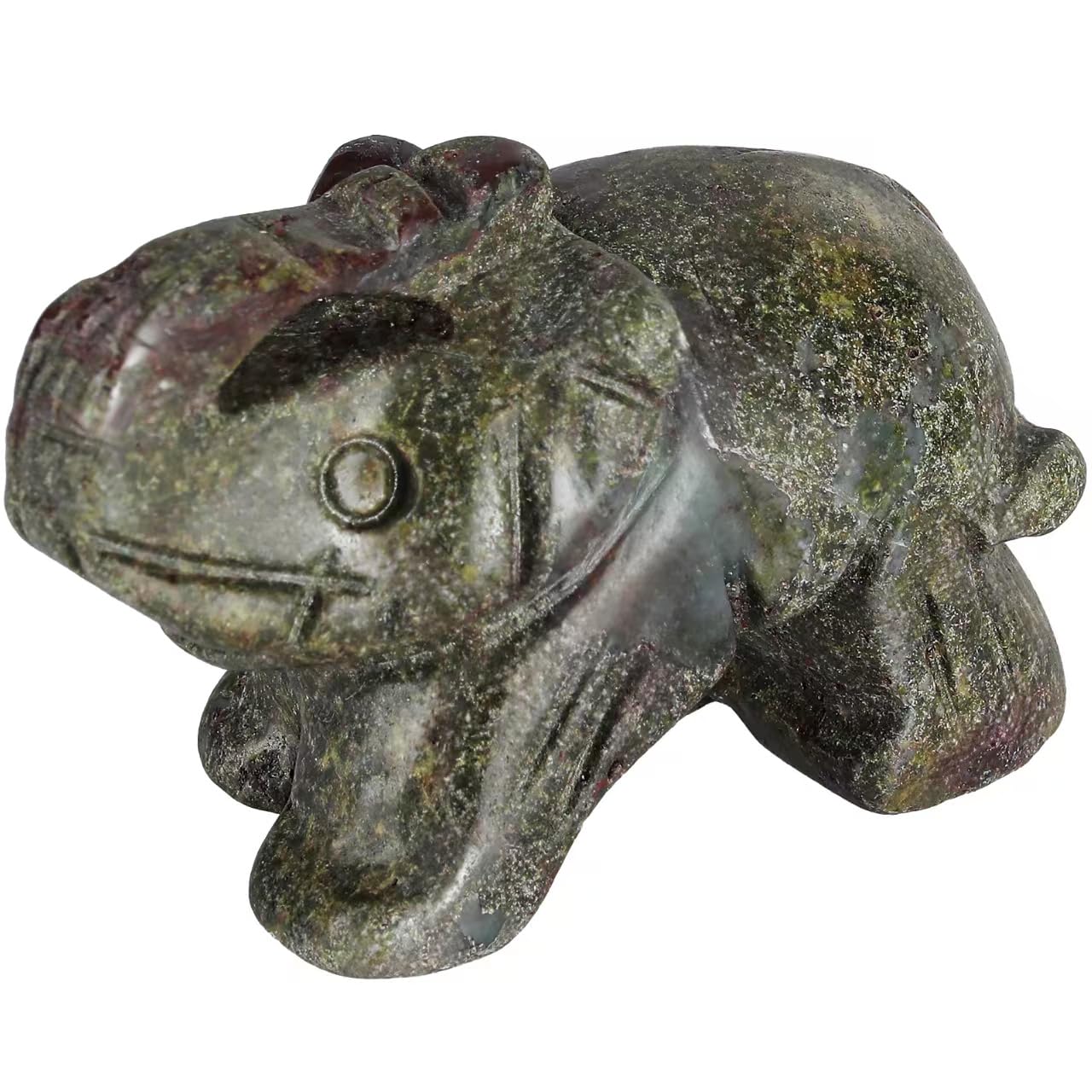 Bosfante 2" Dragon Blood Stone Elephant Statue for Vitality & Strength,Elephant Decor for Wisdom & Good Luck,Elephant Figurine for Home & Office Decor