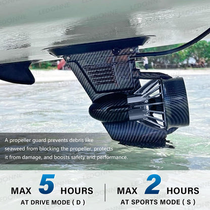 LEDONNE Electric Fin for SUP Electric Surf Fin Underwater Thruster Electric Fin SUP Conversion Kit Surf Booster Electric SUP Fin with Waterproof Battery with LED Battery Indicator