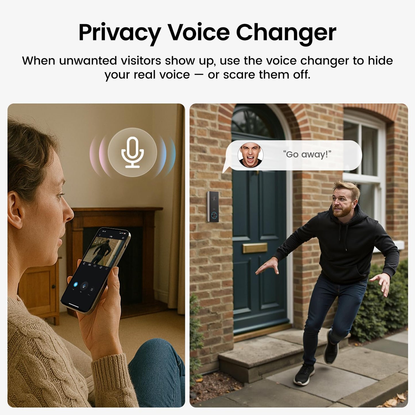 AOSU Wireless Doorbell Camera, Battery-Powered Video Doorbell with Chime, 2K Resolution, No Subscription Required, 2.4GHz WiFi, 180-Day Battery Life, AI Detection, Work with Alexa & Google Assistant