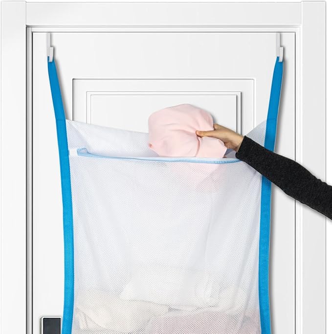 Over Door Large Mesh Laundry Hamper Bag, Washable Laundry Basket