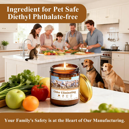 Clean & Pure Cotton Odor Eliminating Candles | Eliminates 95% of Pet, Smoke & Bathroom Odors – 7 oz Hand Poured Non-Toxic Soy Candle - Fresh Air Scented Candle Gentle for Pet - Gifts for Families