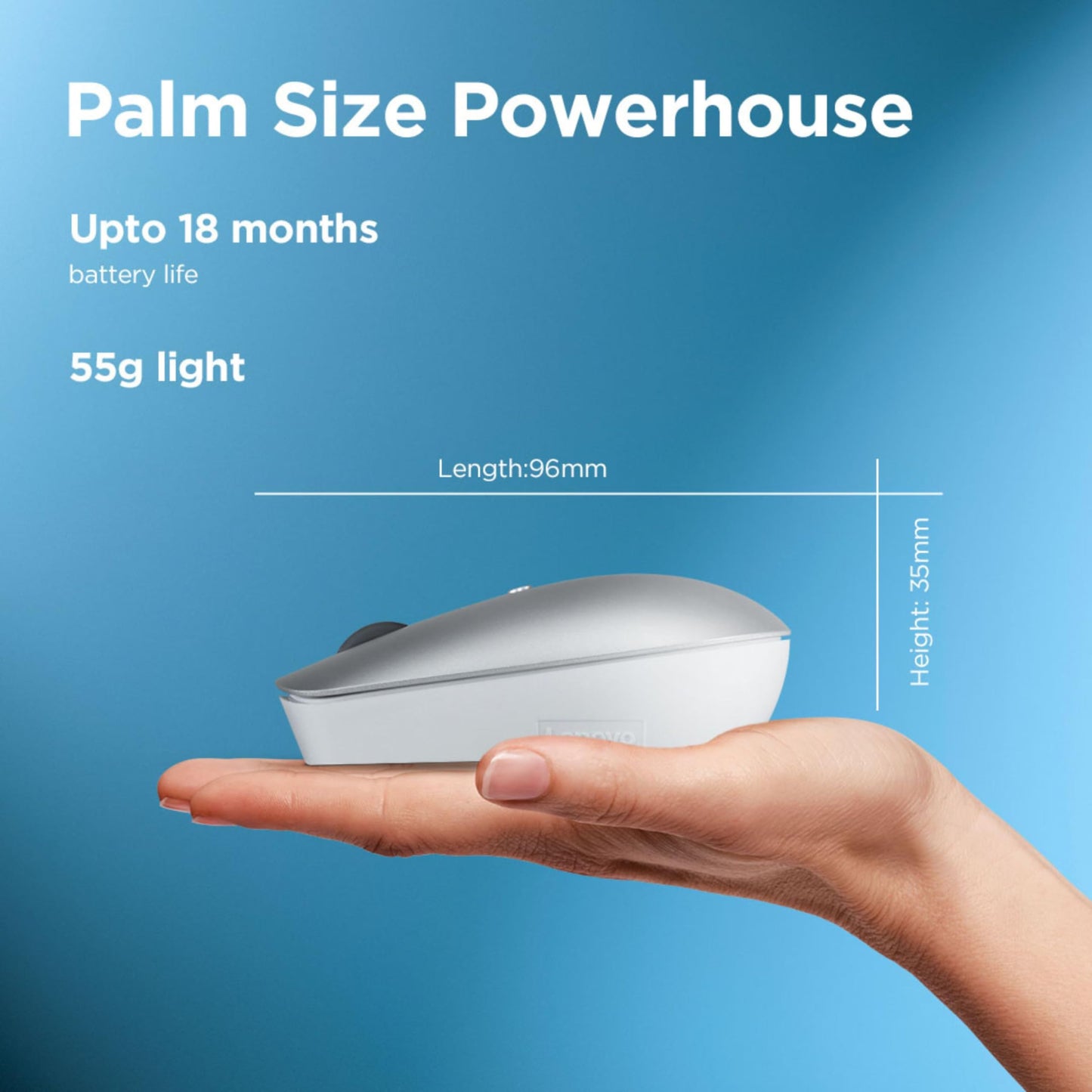 Lenovo 540 Wireless Computer Mouse for PC, Laptop, Computer with Windows or Chrome OS - 2.4 GHz USB-C Wireless Pairing Receiver - Compact Size - 18-Months Battery Life - Ambidextrous -Abyss Blue