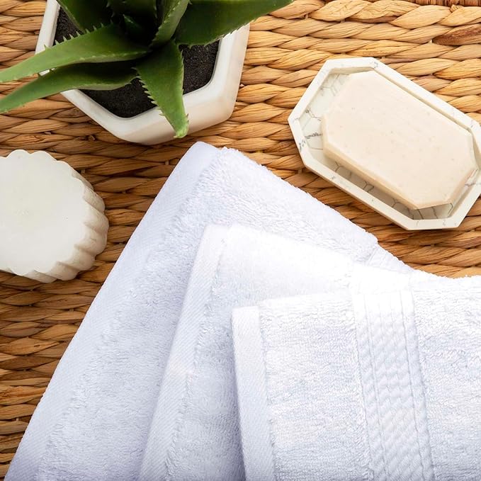SUPERIOR Egyptian Cotton Pile 3 Piece Towel Set, Includes 1 Bath, 1 Hand