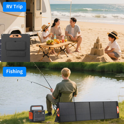200W Portable Solar Panel for Power Station, Compatible with Jackery, Ecoflow, Bluetti, Anker and More Portable Power Stations, 23.5% High Efficiency, Weatherproof for Camping, RV, Emergency Power