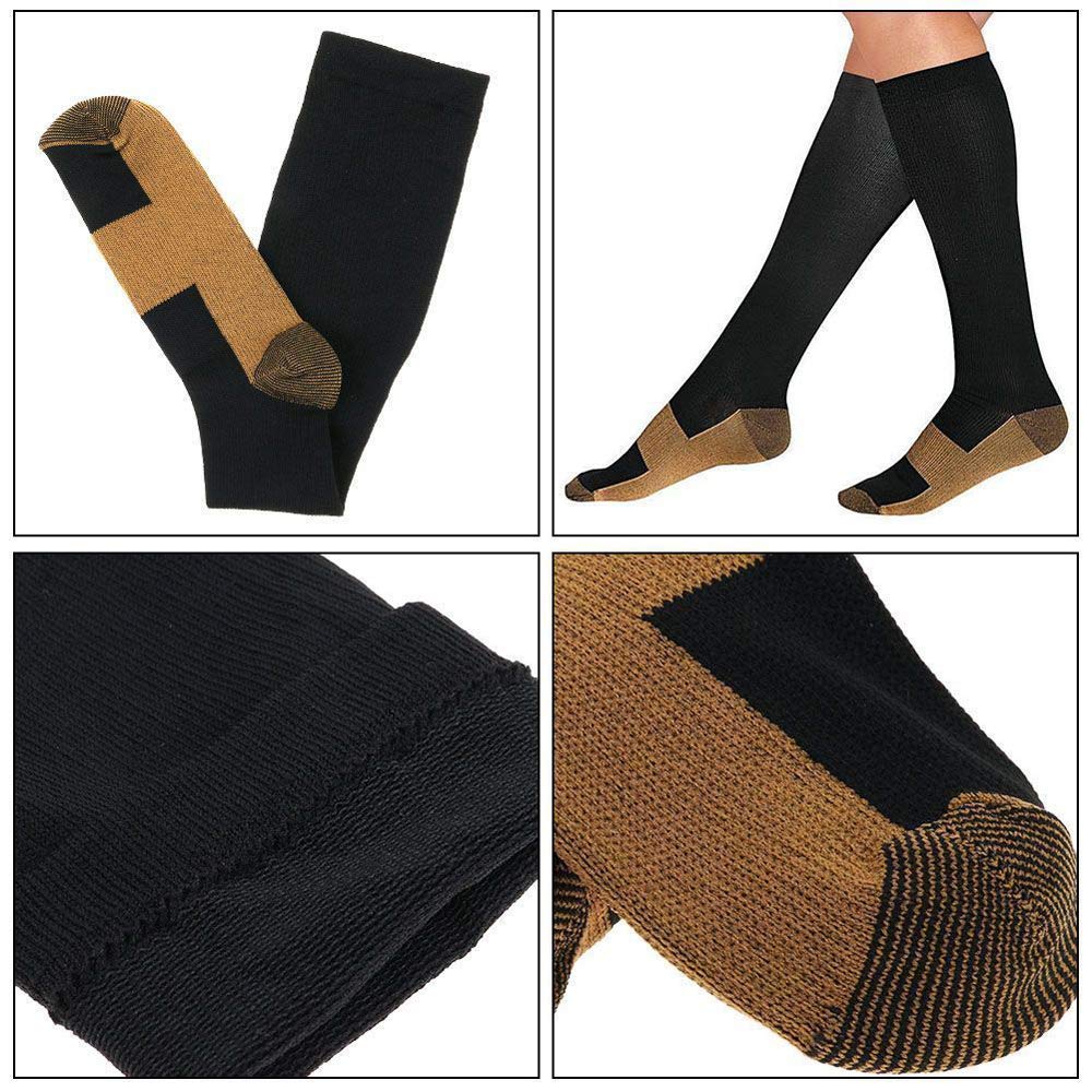 DZANS 3 Pairs Copper Compression Socks for Men & Women (20-30 mmHg) Best Graduated Athletic Fit for Running, Nurses, Flight Travel & Maternity Pregnancy - Boost Stamina, Circulation & Recovery(S/M)