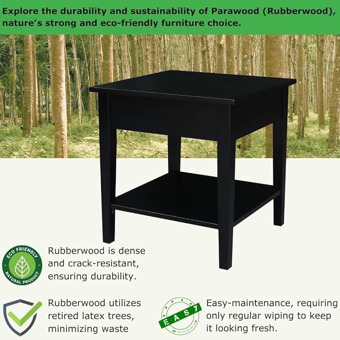 International Concepts Spencer Black Wood End Table