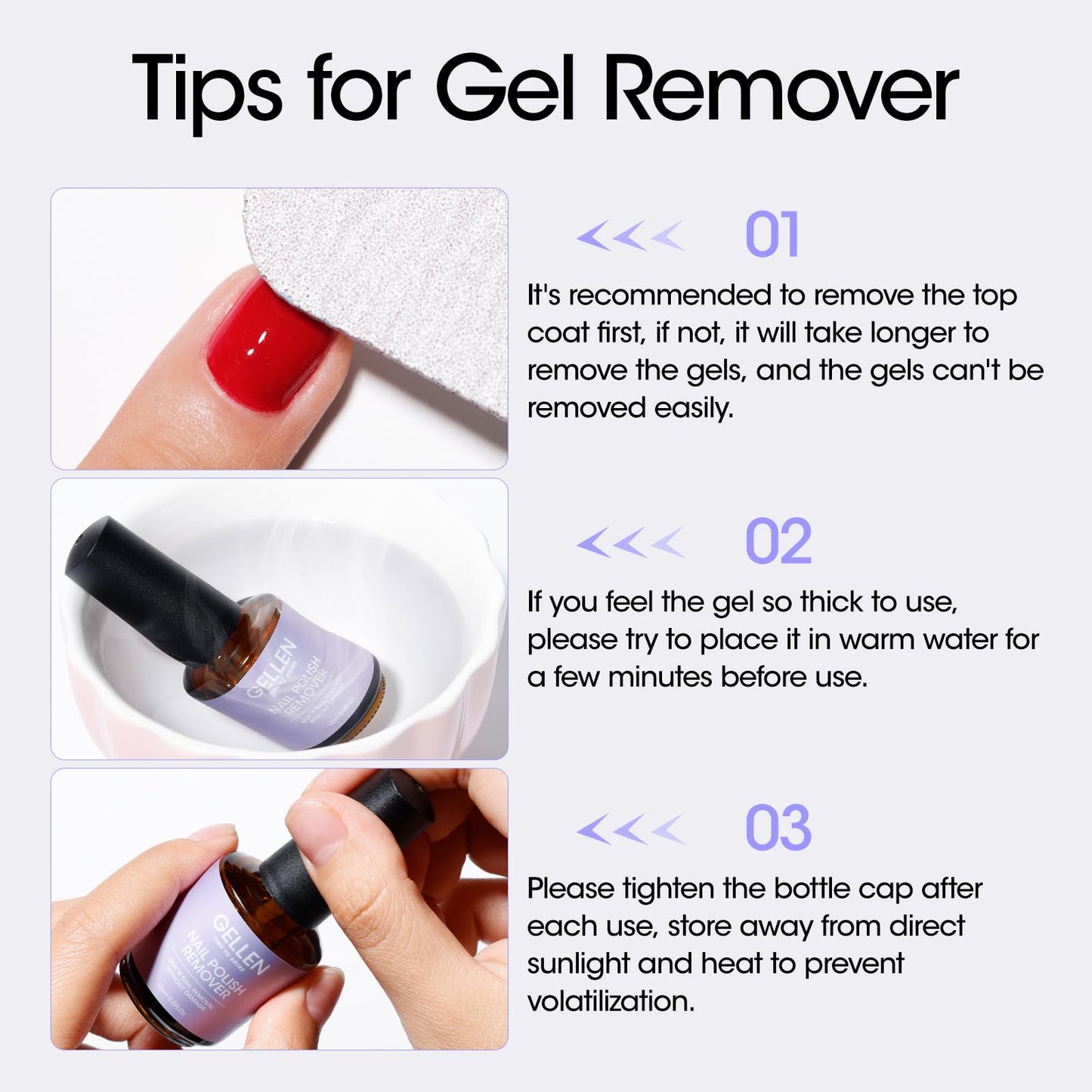 Gellen Gel Nail Polish Remover Kit, Gel Polish Remover for Nails with Liquid Latex Tape Cuticle Oil and Manicure Tools, Quick & Easy Gel Remover in 3-5 Minutes, No Soaking Or Wrapping