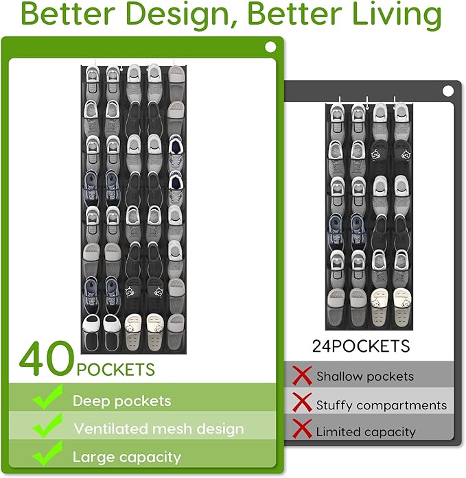 Unjumbly Over the Door Shoe Organizer