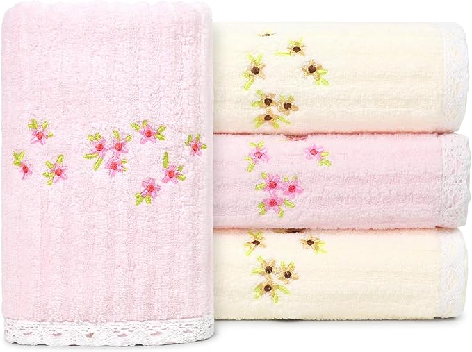 Jacquotha Hand Towels for Bathroom – Soft Cotton, 13x29 Inches, Embroidered