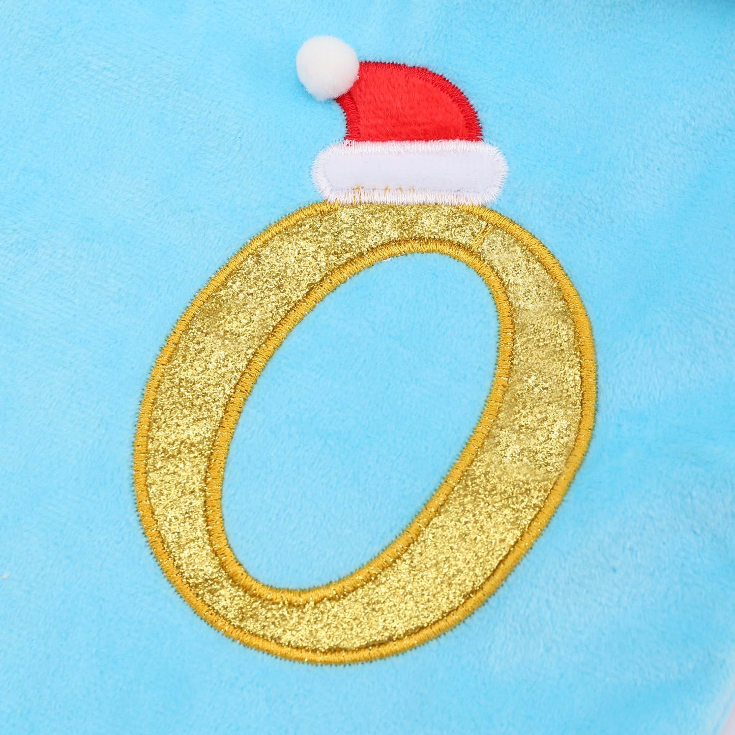 AUAWMLK 20-Inch Letter Embroidered Christmas Stocking Thick and Luxurious Light Blue Velvet with Super Soft Plush Cuff Personalized Festival Decoration for Xmas and New Year Party(Letter V)