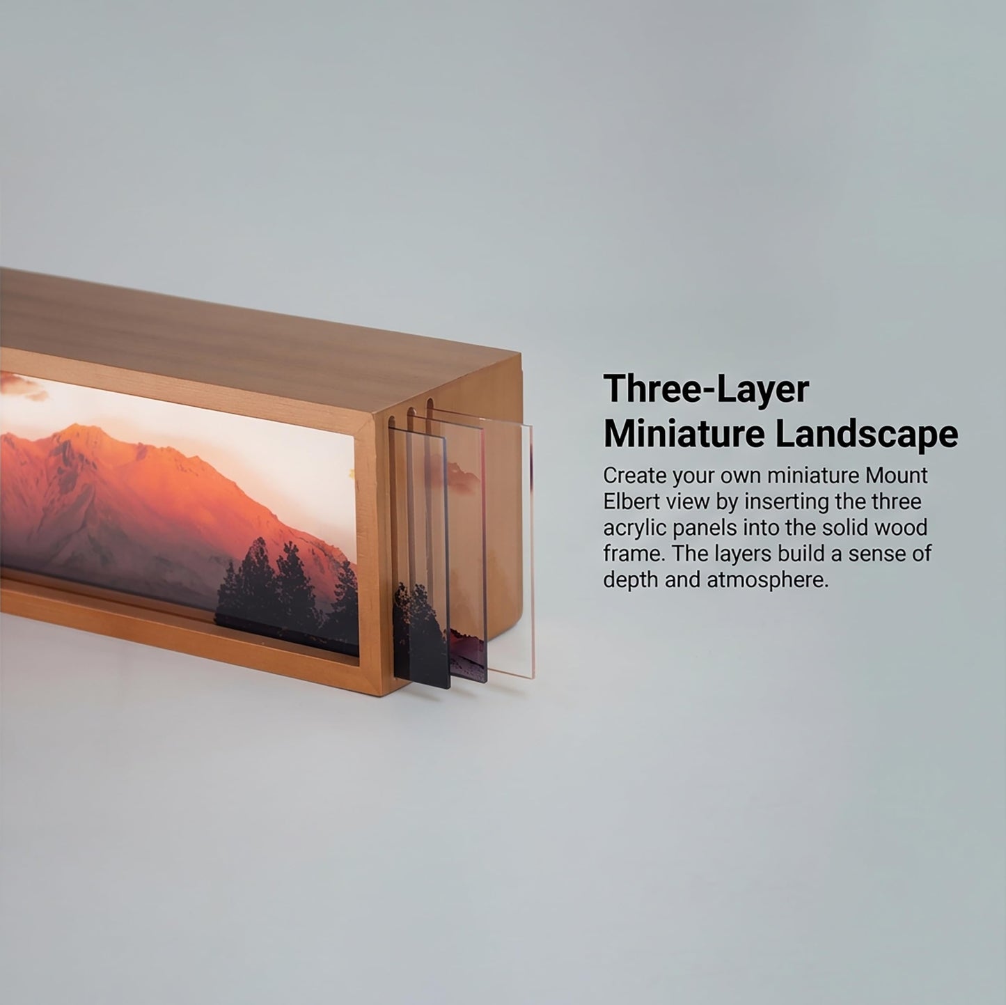 Homsewit Sunset on Shasta Led Light Box 3 Layers of Acrylic Light Box Handmade Table Lamp for Room Decor Travel Gift (Sunset on Shasta)