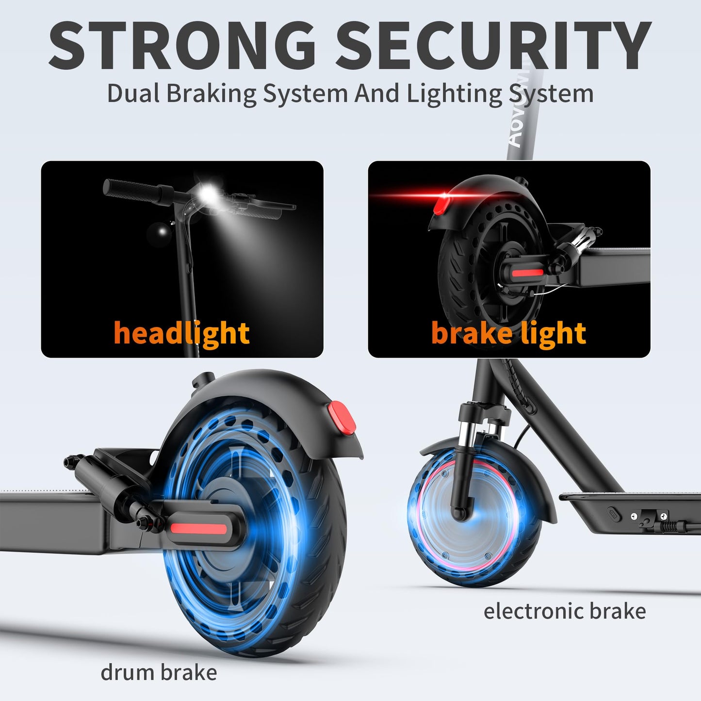Aovowheel Electric Scooter for Adults, Folding E Scooter with 350W/500W Motor 16/24 Mph Top Speed, Max 19-23 Miles Long Range, 8.5''/10''/14''Tires Commuting Scooters with Dual Brakes System, APP