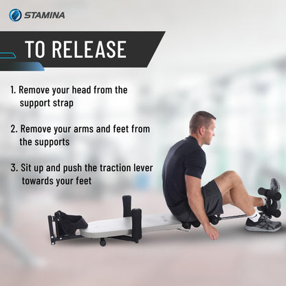 Stamina Inline Back Stretch Bench with Cervical Traction - Back and Neck Decompression - Inversion Table Alternative - Up to 250 lbs Weight Capacity