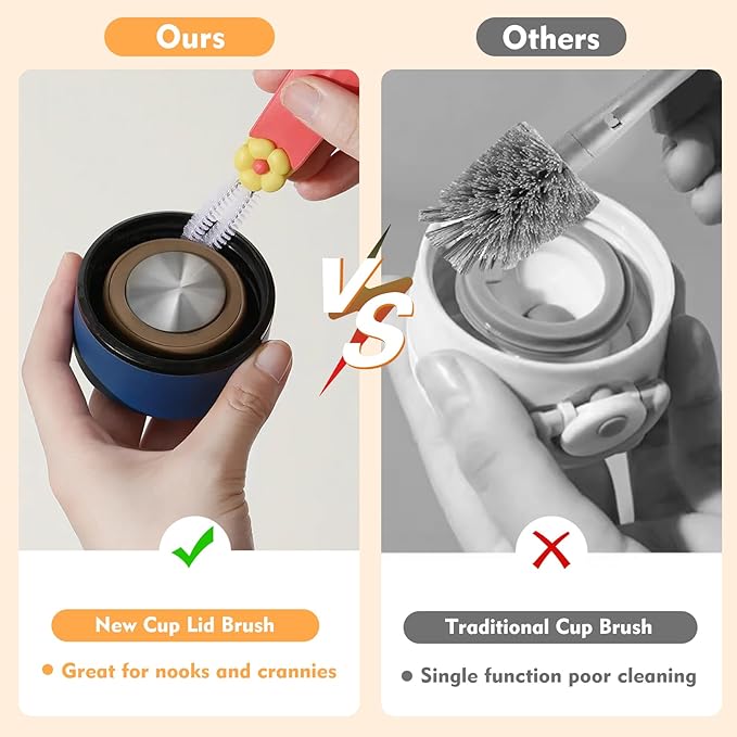 3 in 1 Cup Lid Cleaning Brush, Portable Cup Cleaner Brush, 2024 New Water