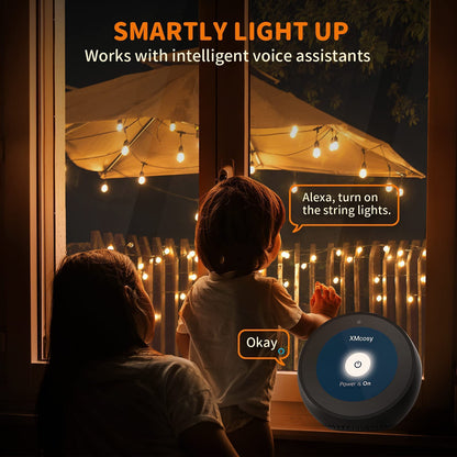 XMCOSY+ Outdoor String Lights, Smart Patio Lights 100Ft Dimmable Outdoor Lights Warm White, 50 G40 LED Bulbs, WiFi String Lights for Outside, Work with Alexa, APP Control, Waterproof Extendable