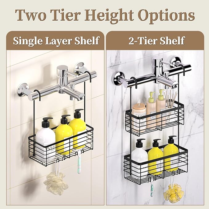 DELLAN 2-Tier Shower Hanging Caddy, Shower Rack