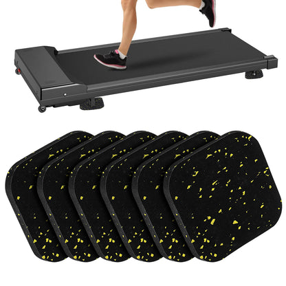 Mipcase 6-Pack Treadmill Mats 3.93X3.93X0.39 Inch Thick Non-Slip Anti-Vibration Equipment Mats for Floor Protection and Noise Reduction in Home Gym